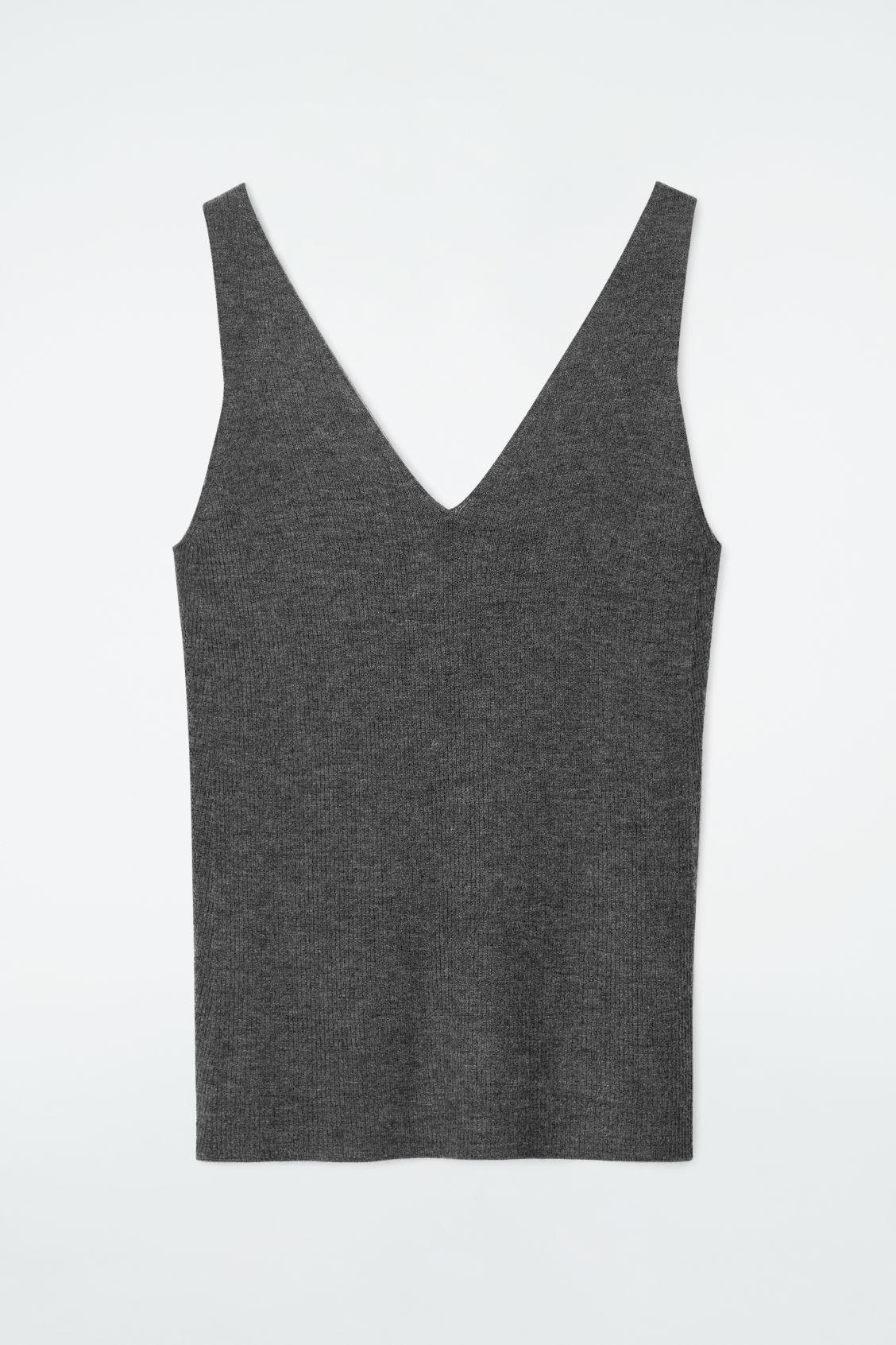 SLIM RIBBED CASHMERE TANK TOP Product Image