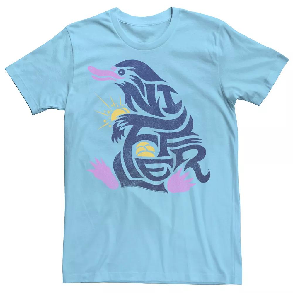 Men's Fantastic Beasts Niffler Letter Fill Tee, Size: Small, Light Blue Product Image