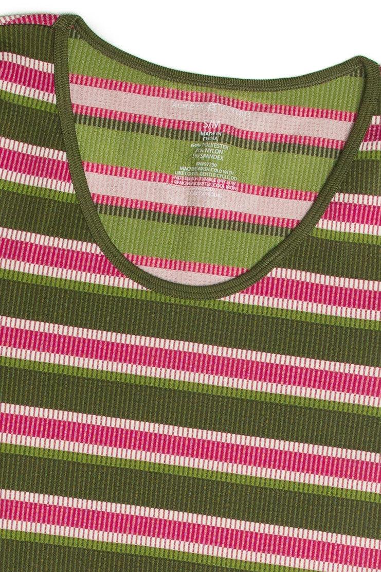 Olive Stripe Seamless Shirt Product Image