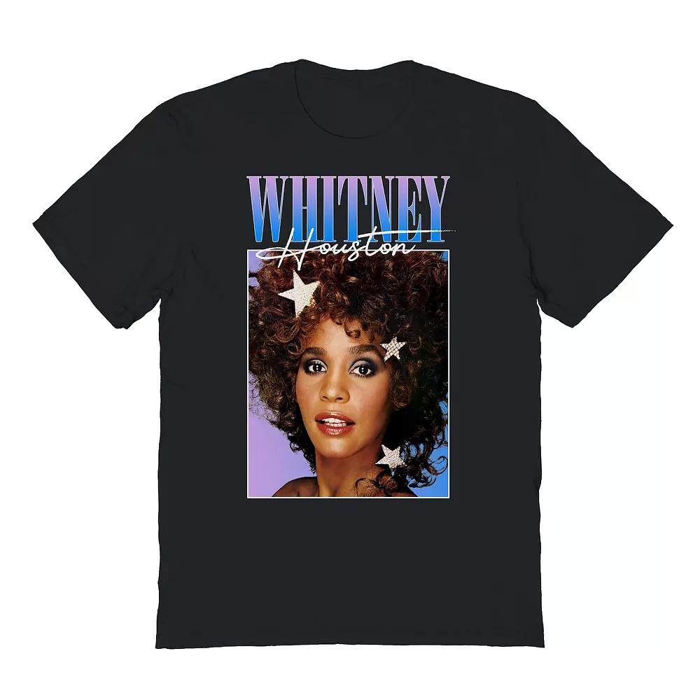 Men's Whitney Houston Stars Graphic Tee, Size: Small, Black Product Image