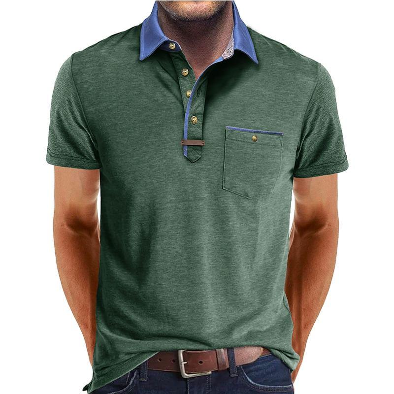 Short-Sleeve Plain Polo Shirt Product Image