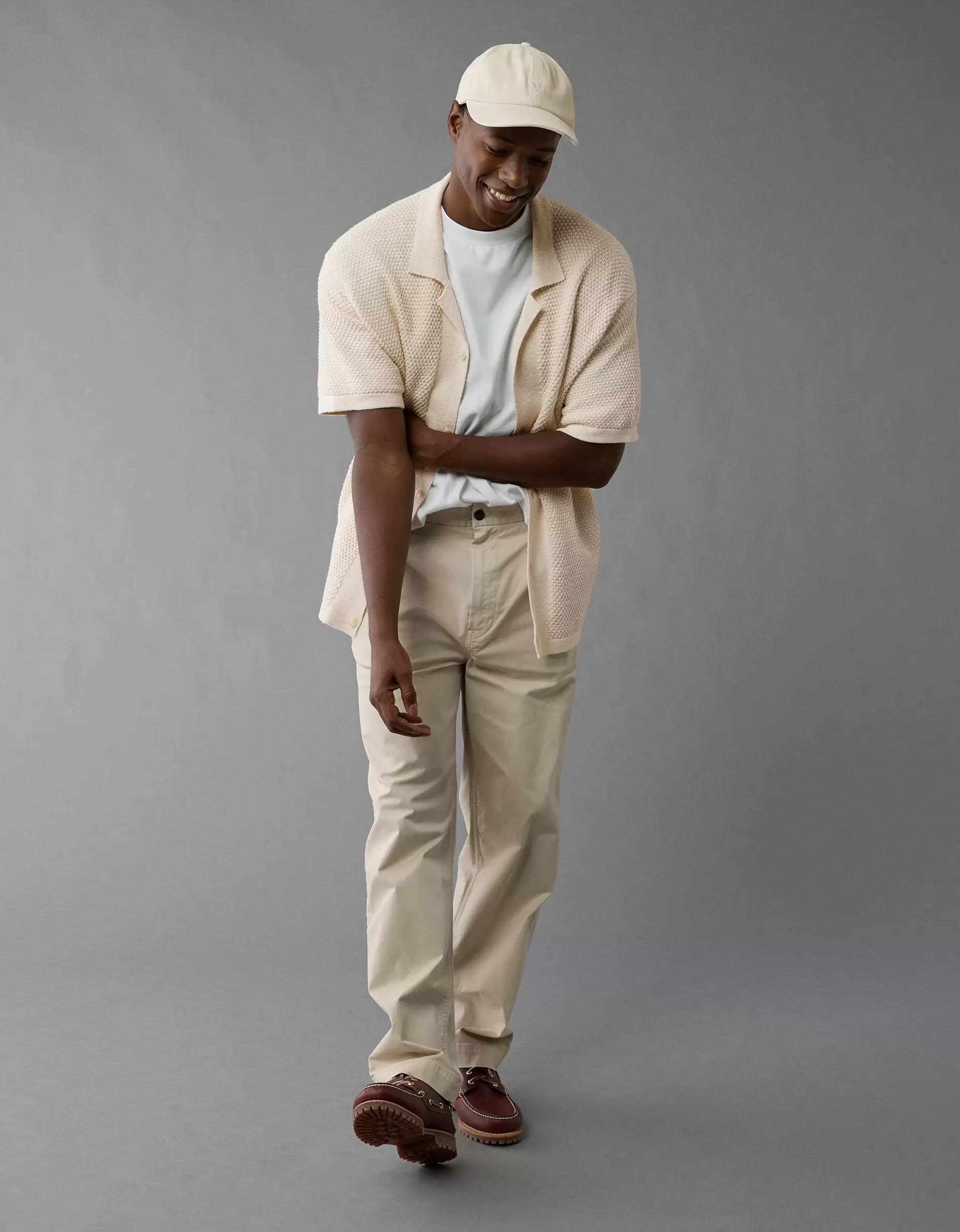 AE Weekend Button-Up Sweater Polo Shirt Product Image