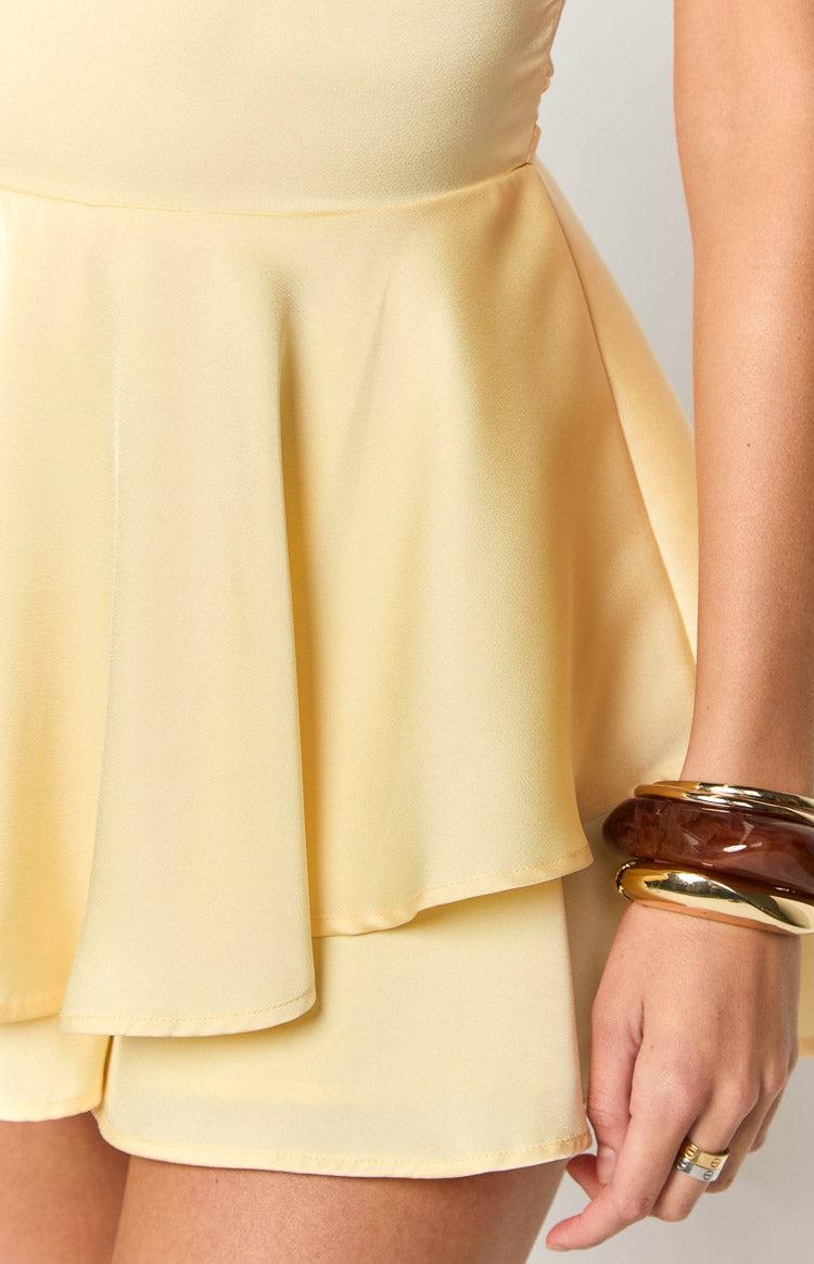 Steph Yellow Ruffle Playsuit Product Image