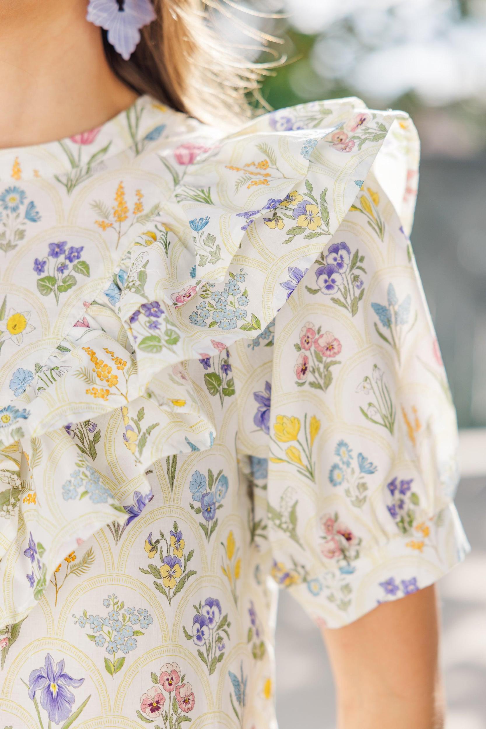 Need You More Cream Floral Blouse Female Product Image