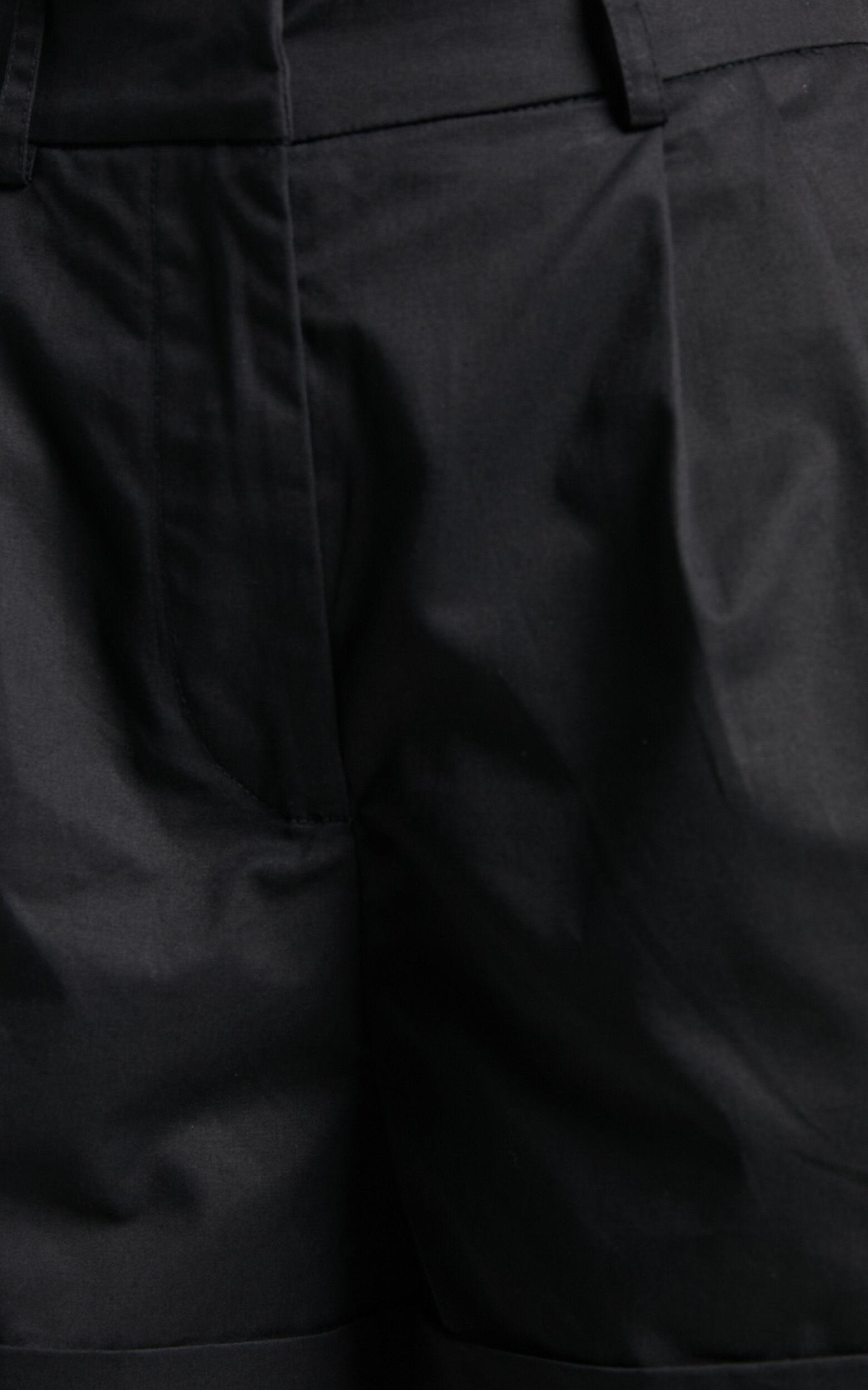 Khaimy Shorts - High Waisted Cuffed Shorts in Black Product Image