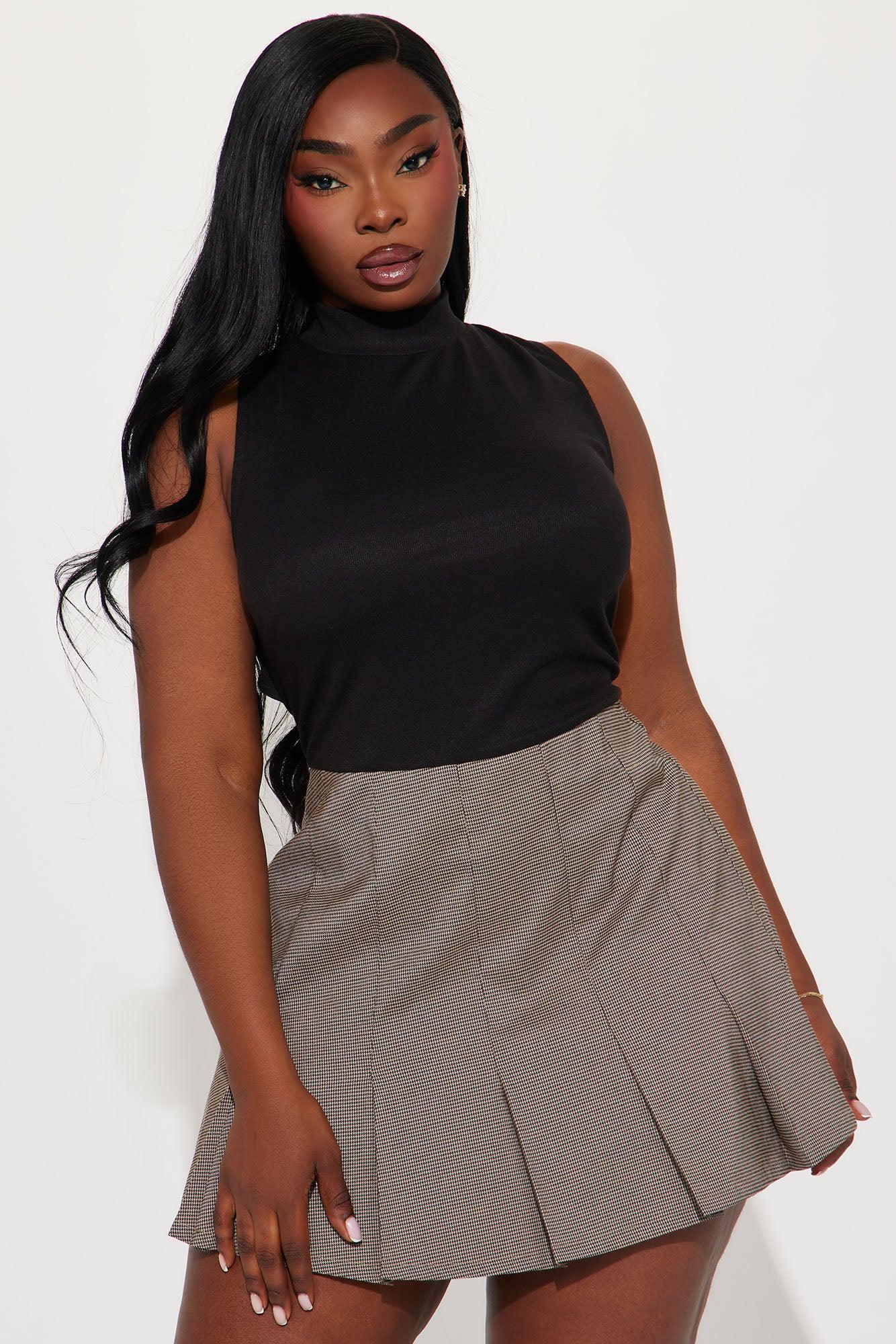 Hazel Pleated Mini Dress - Brown/combo Product Image