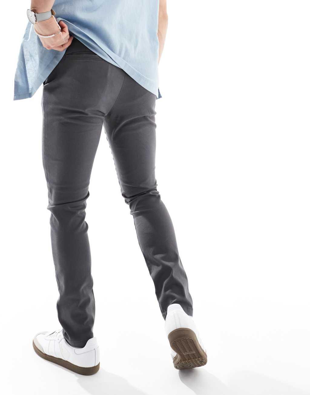 ASOS DESIGN skinny chinos in charcoal  Product Image