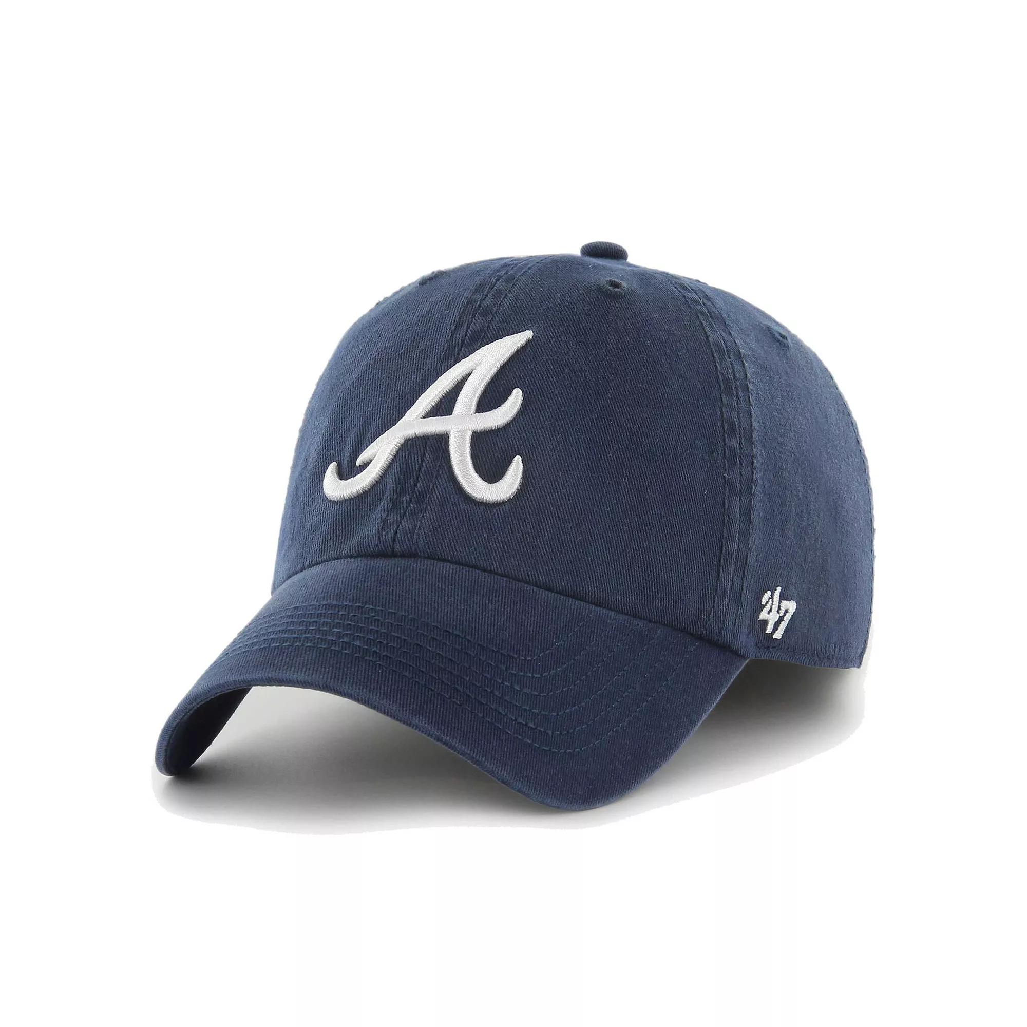 Men's '47 Navy Atlanta Braves Franchise Logo Fitted Hat,  Product Image