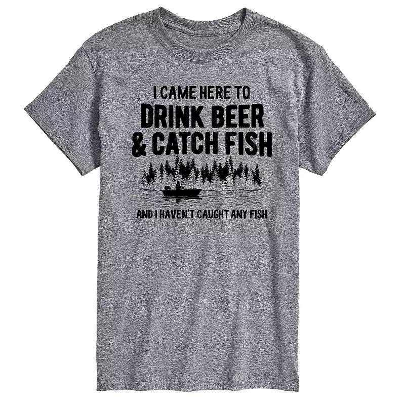 Men's Drink Beer And Catch Fish Graphic Tee,  Product Image