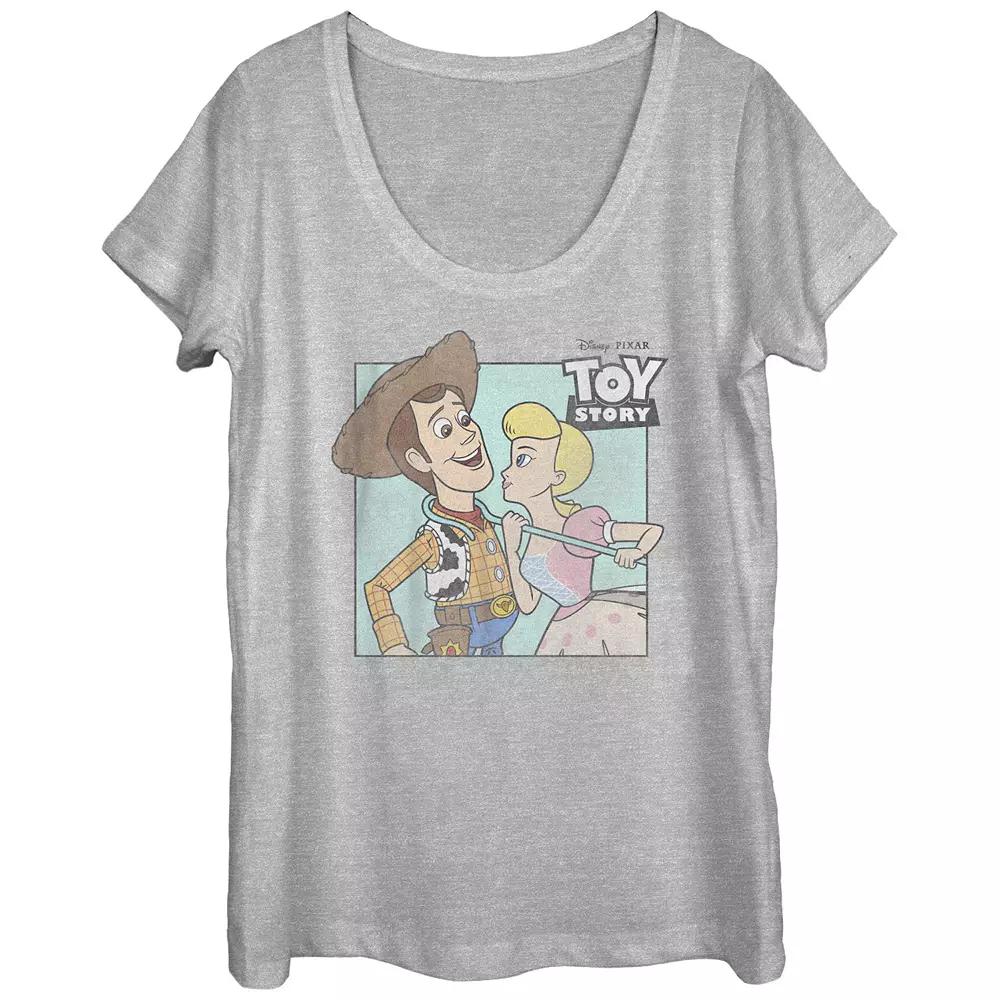 Disney / Pixar's Toy Story Woody And Bo Peep About To Kiss Scoop Neck Juniors' Graphic Tee, Women's,  Product Image