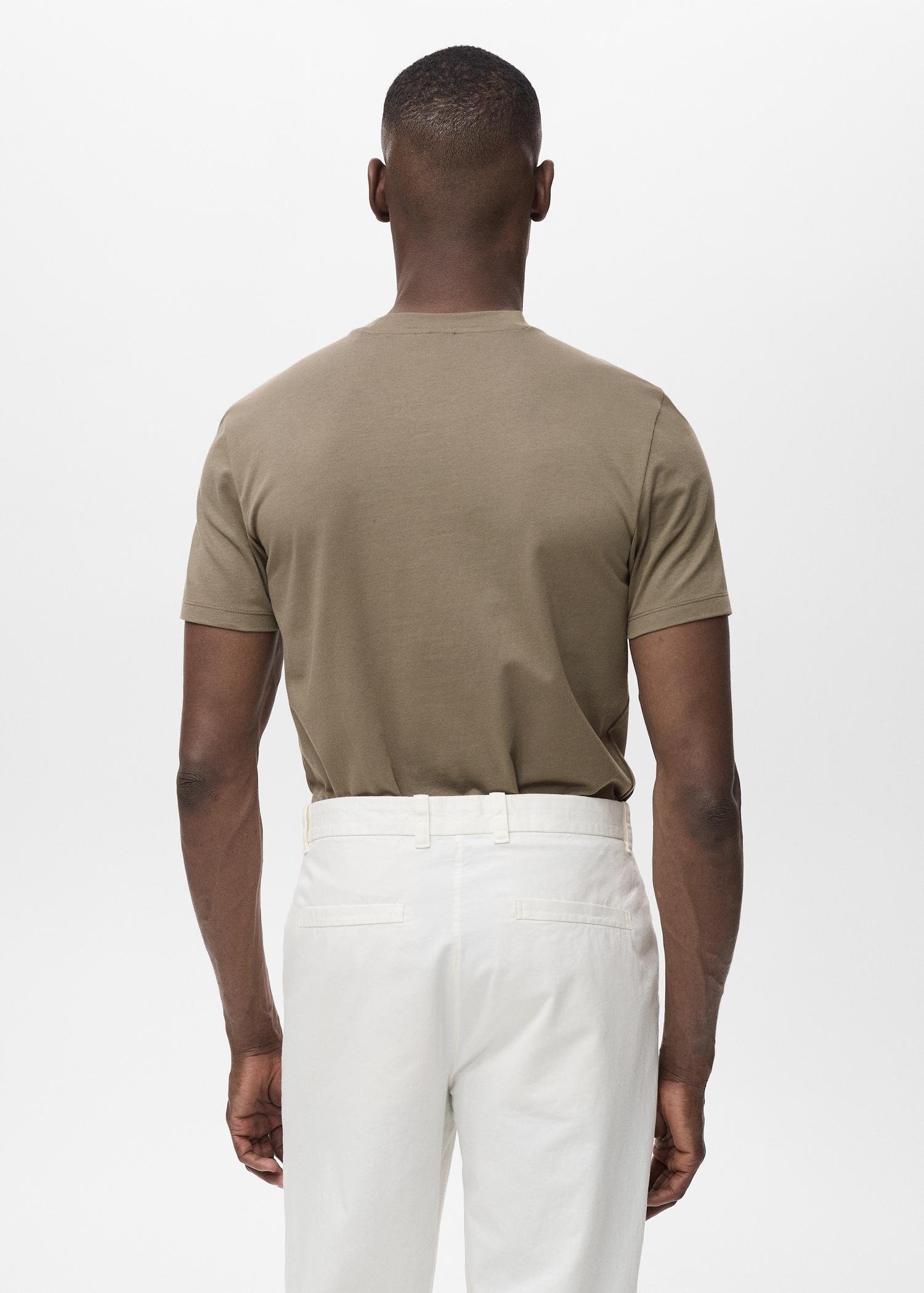 Stretch cotton T-shirt - Men | MANGO USA Product Image