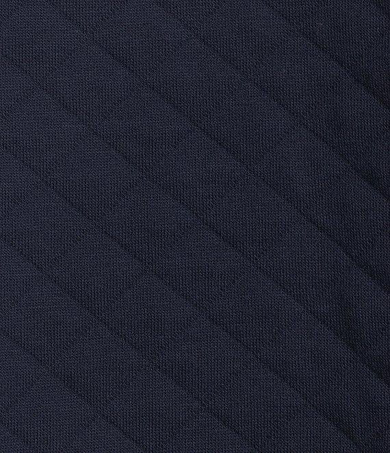 L.L.Bean Quilted Knit Stand Collar Long Sleeve Kangaroo Pocket Quarter-Zip Pullover Top Product Image