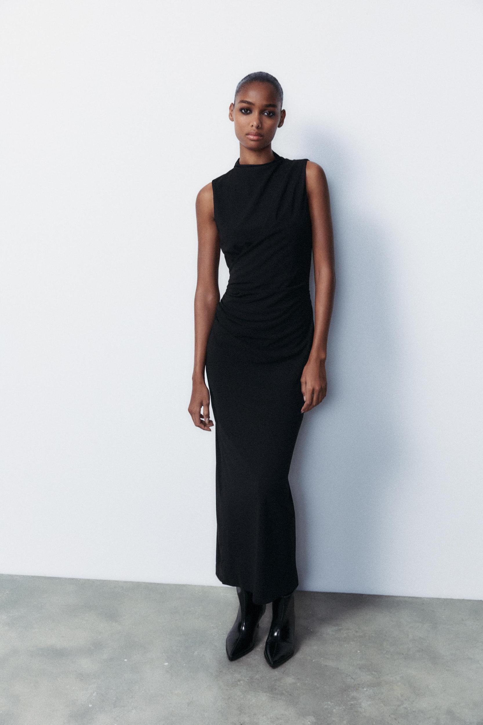 RUCHED MIDI DRESS Product Image