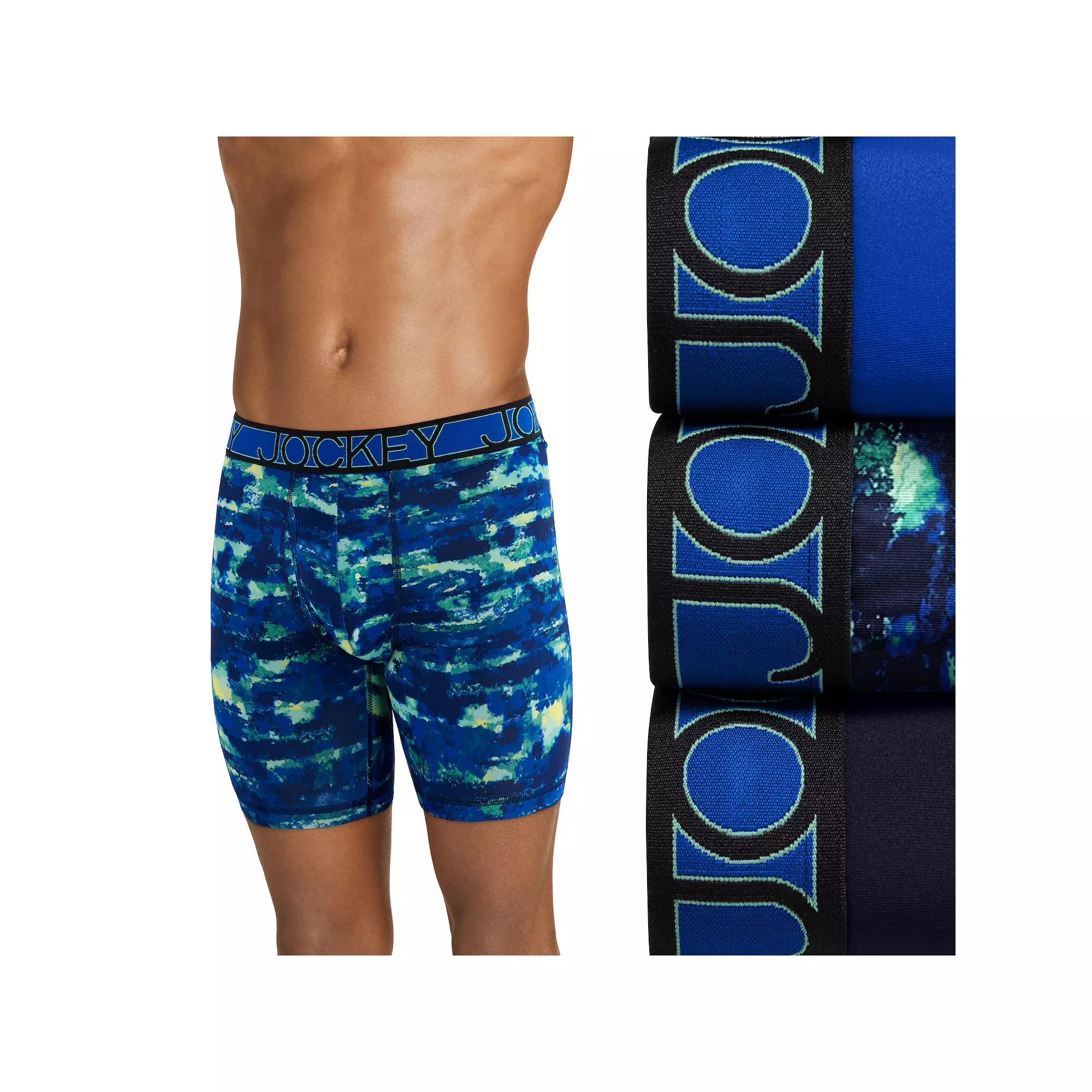 Men's Jockey 3-Pack Active Microfiber 9" Long Leg Boxer Briefs,  Product Image