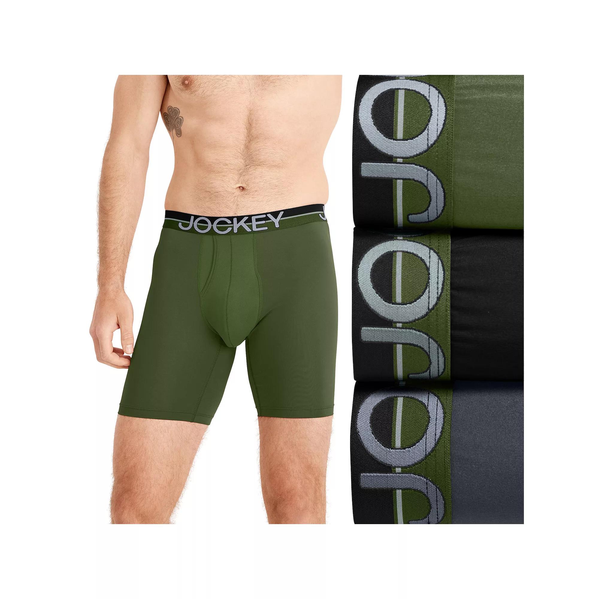 Men's Jockey® 3-Pack Infinite Cool Microfiber Stretch 8" Long Leg Boxer Brief,  Product Image