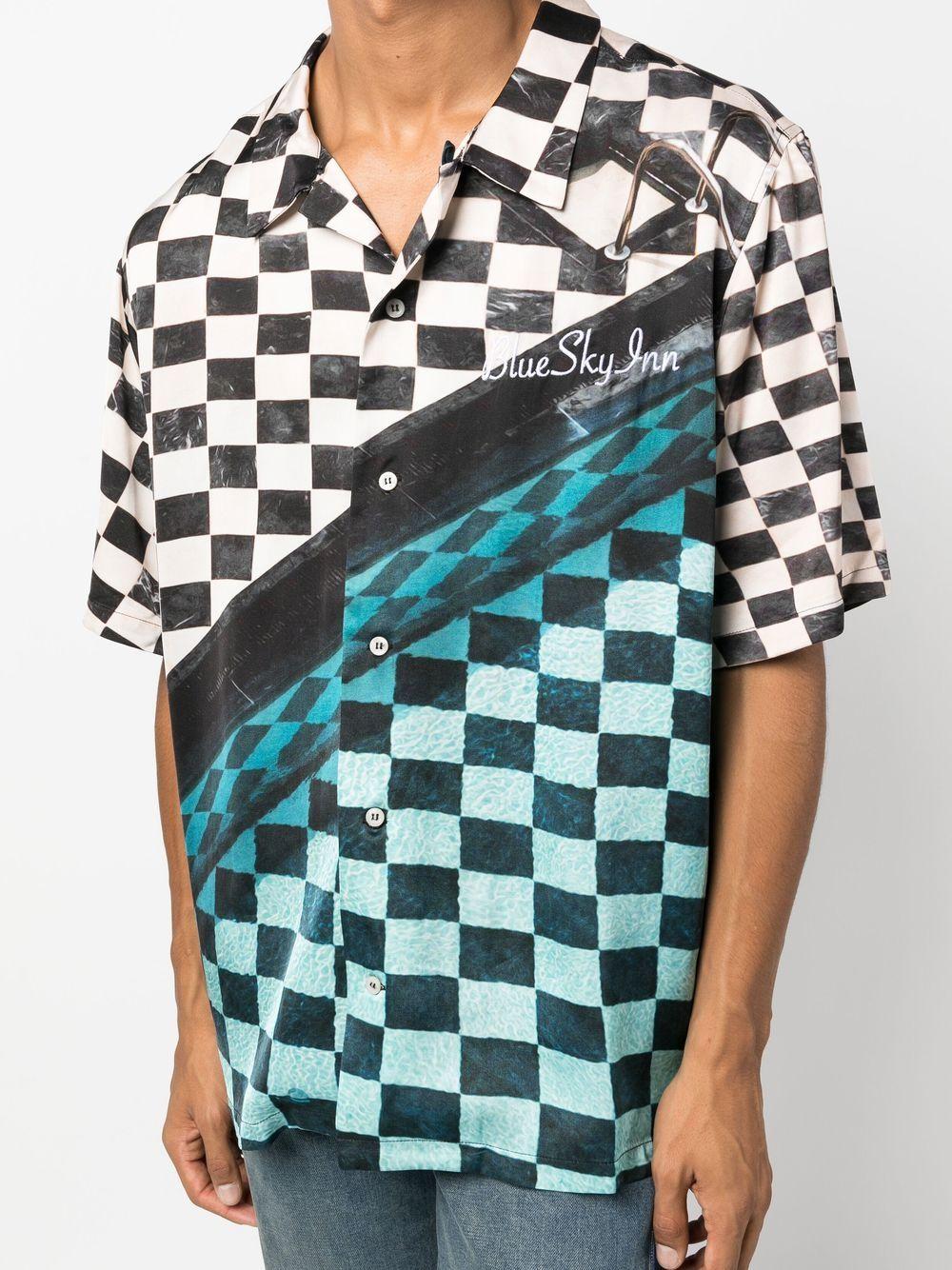 embroidered-logo checked shirt Product Image