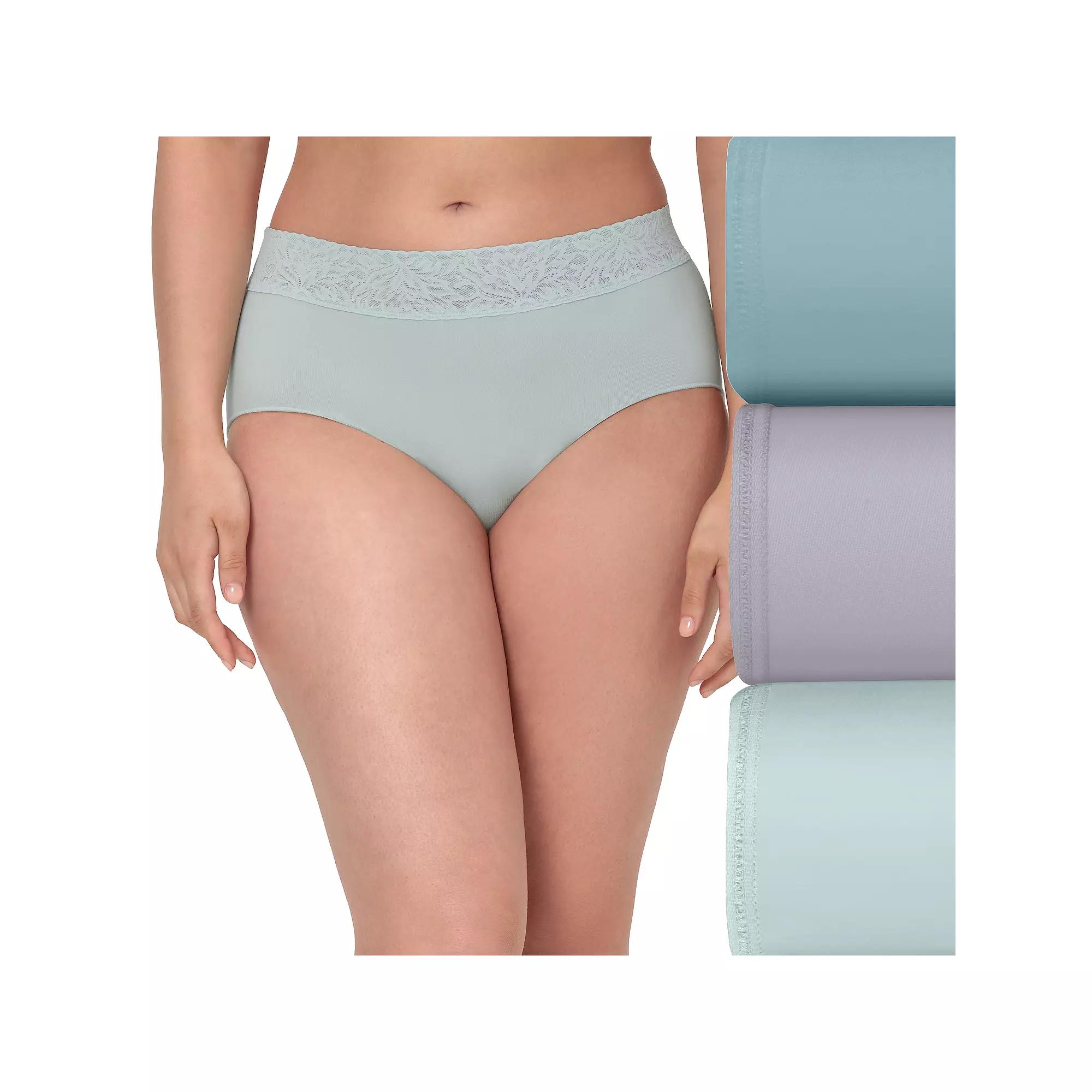 Bali 3-Pack Modern Seamless Lace Trim Brief Underwear DFMLB3, Women's,  Product Image