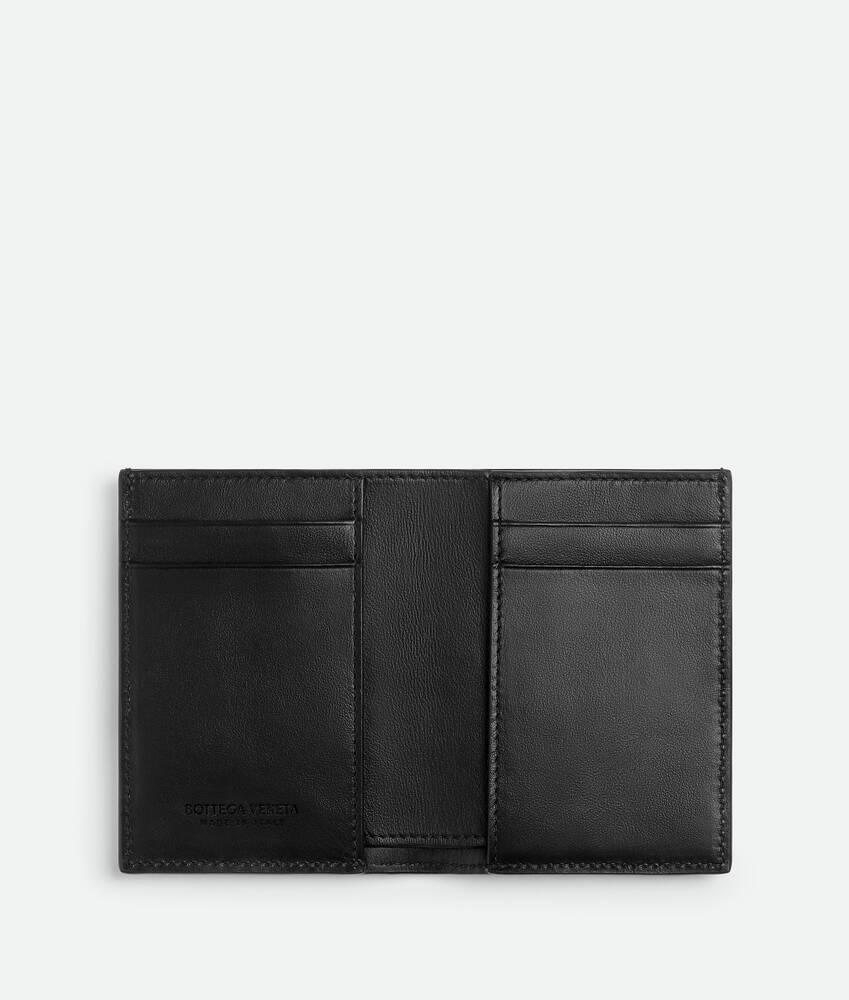 Men's Intrecciato Slim Flap Card Case in Black Product Image