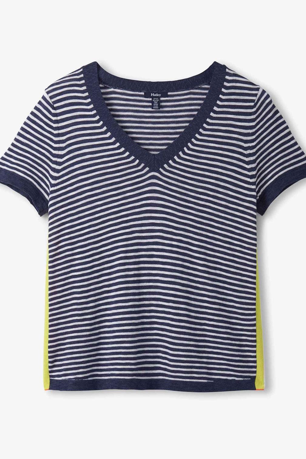 V-Neck Knit Tee Product Image