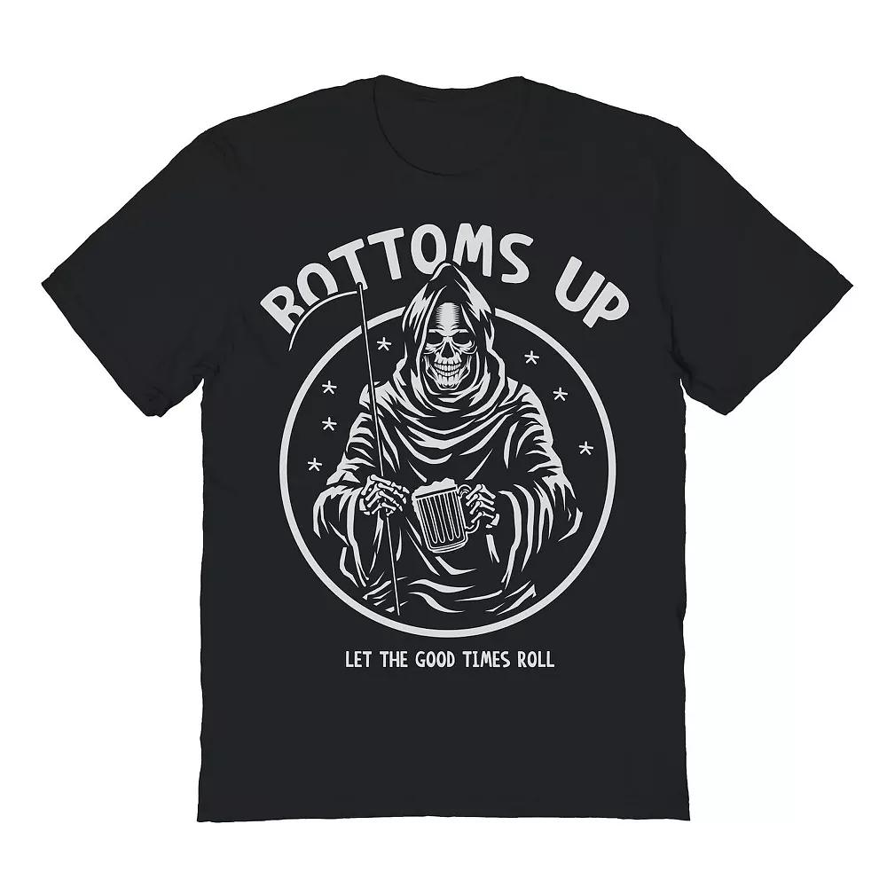 Men's Portrait Of Death "Bottoms Up" Graphic Tee, Size: Large, Black Product Image
