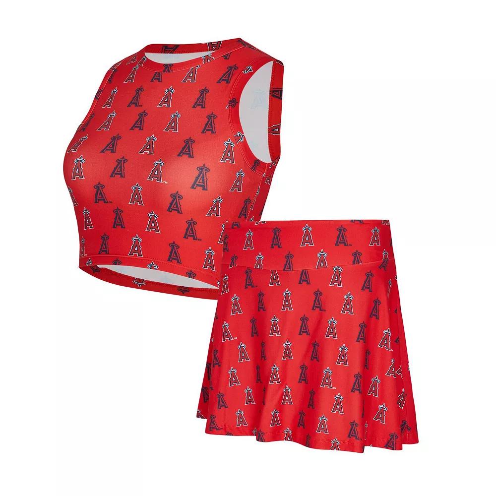 Women's Concepts Sport Red Los Angeles Angels Knit Tank Top & Skort Set,  Product Image