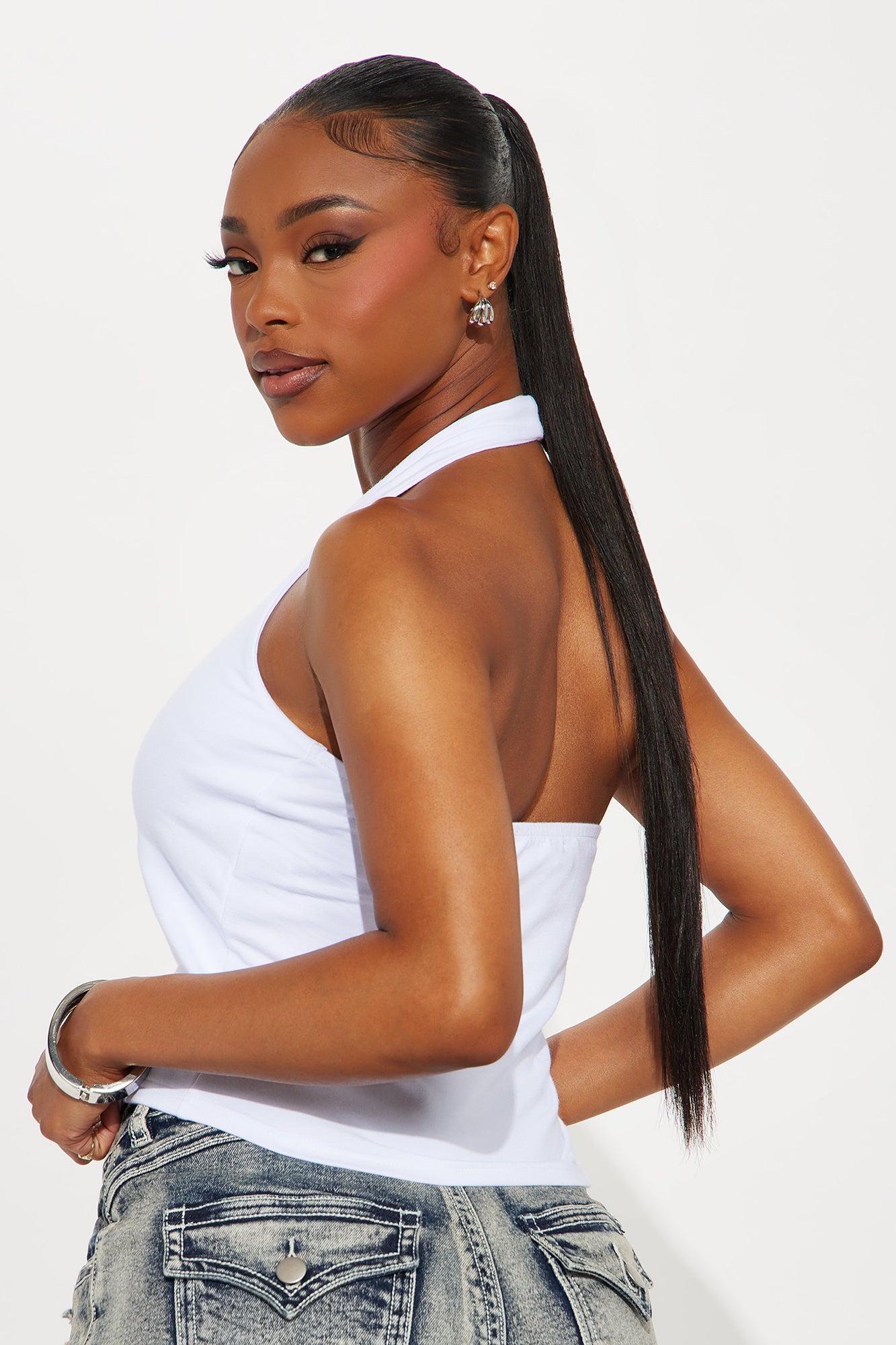 Boots & Blue Jeans Halter Top - White Product Image