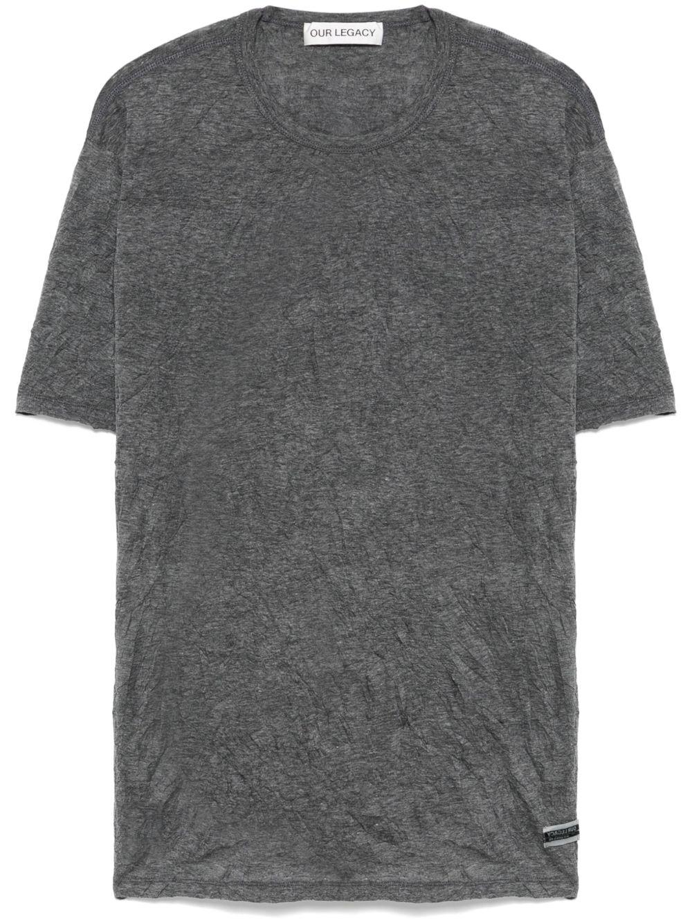 OUR LEGACY Box T-shirt Worn Black Legacy Jersey In Gray Product Image