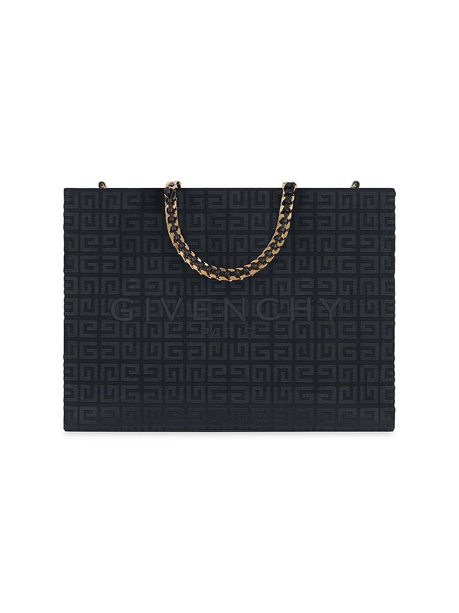 Womens Medium G Tote Shopping Bag in 4G Embroidered Canvas Product Image