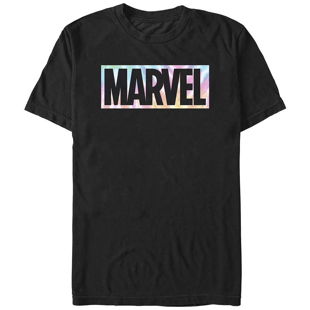 Juniors' Marvel Tie Dye Background Logo Boyfriend Graphic Tee, Women's,  Product Image