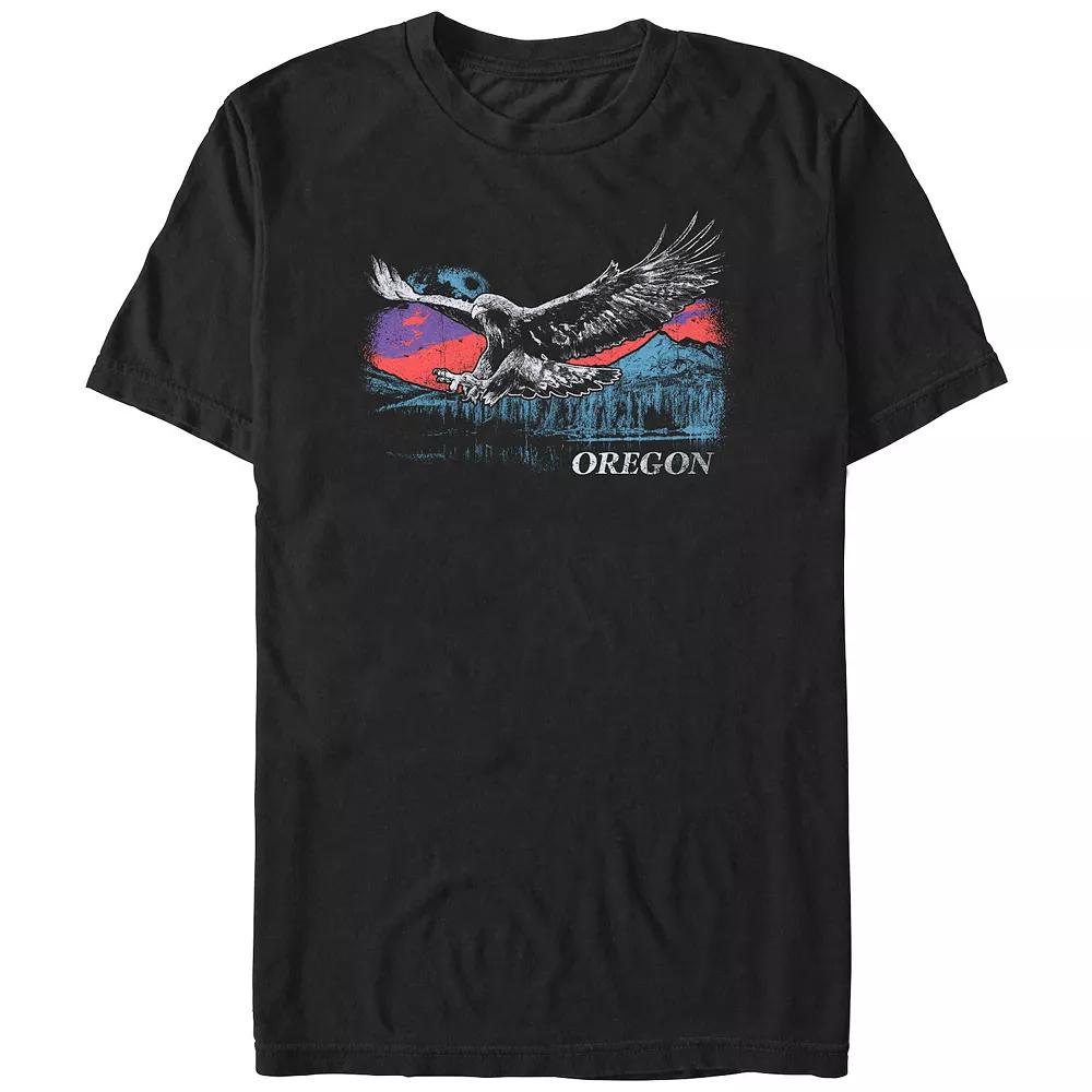Big & Tall Oregon Flying Eagle Graphic Tee, Men's, Size: XL Tall, Black Product Image