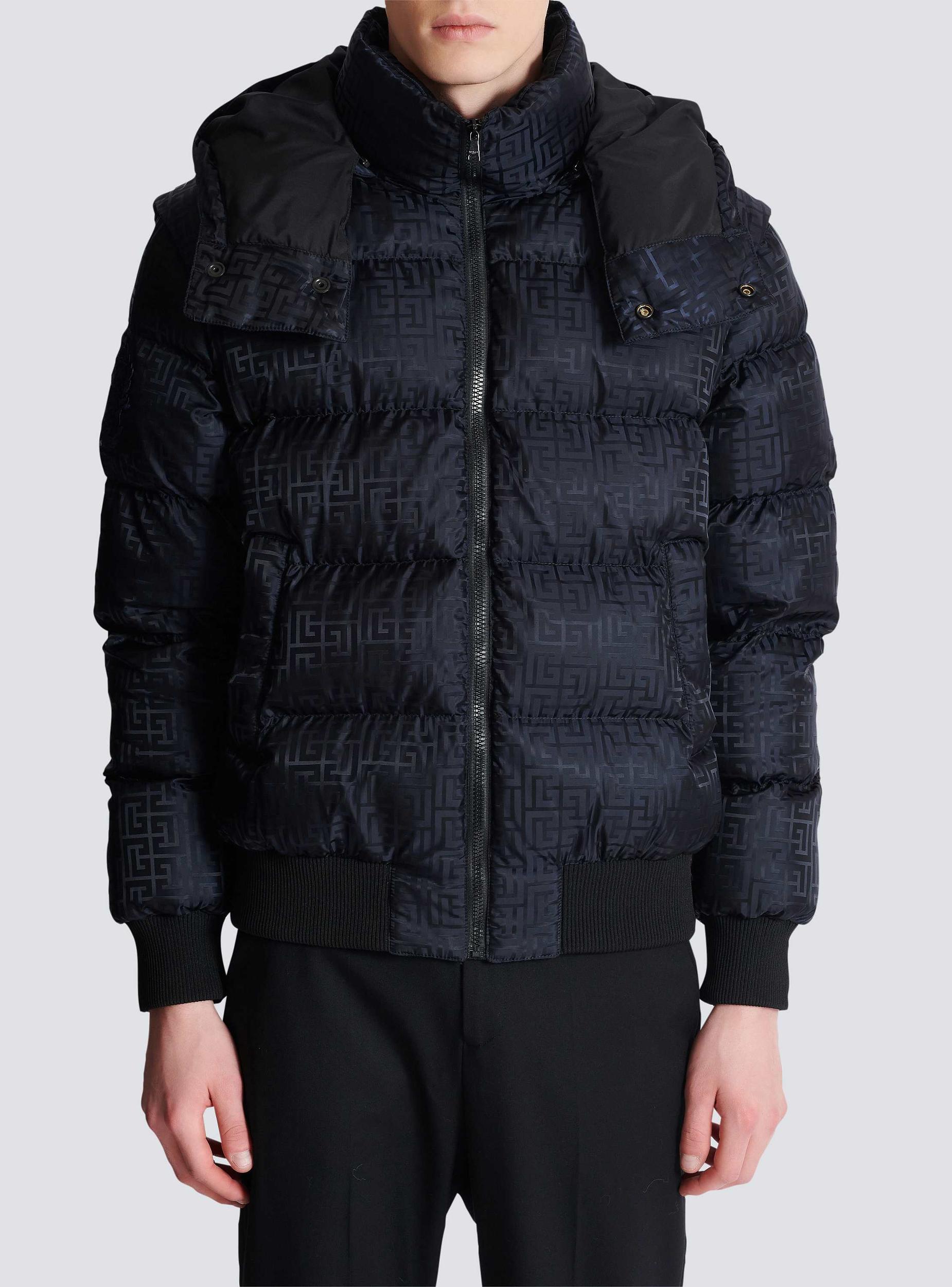 Cropped monogram jacquard padded jacket Product Image