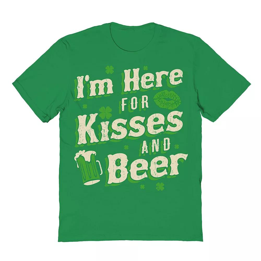 Men's St Patrick's Day Kisses And Beer Graphic Tee,  Product Image