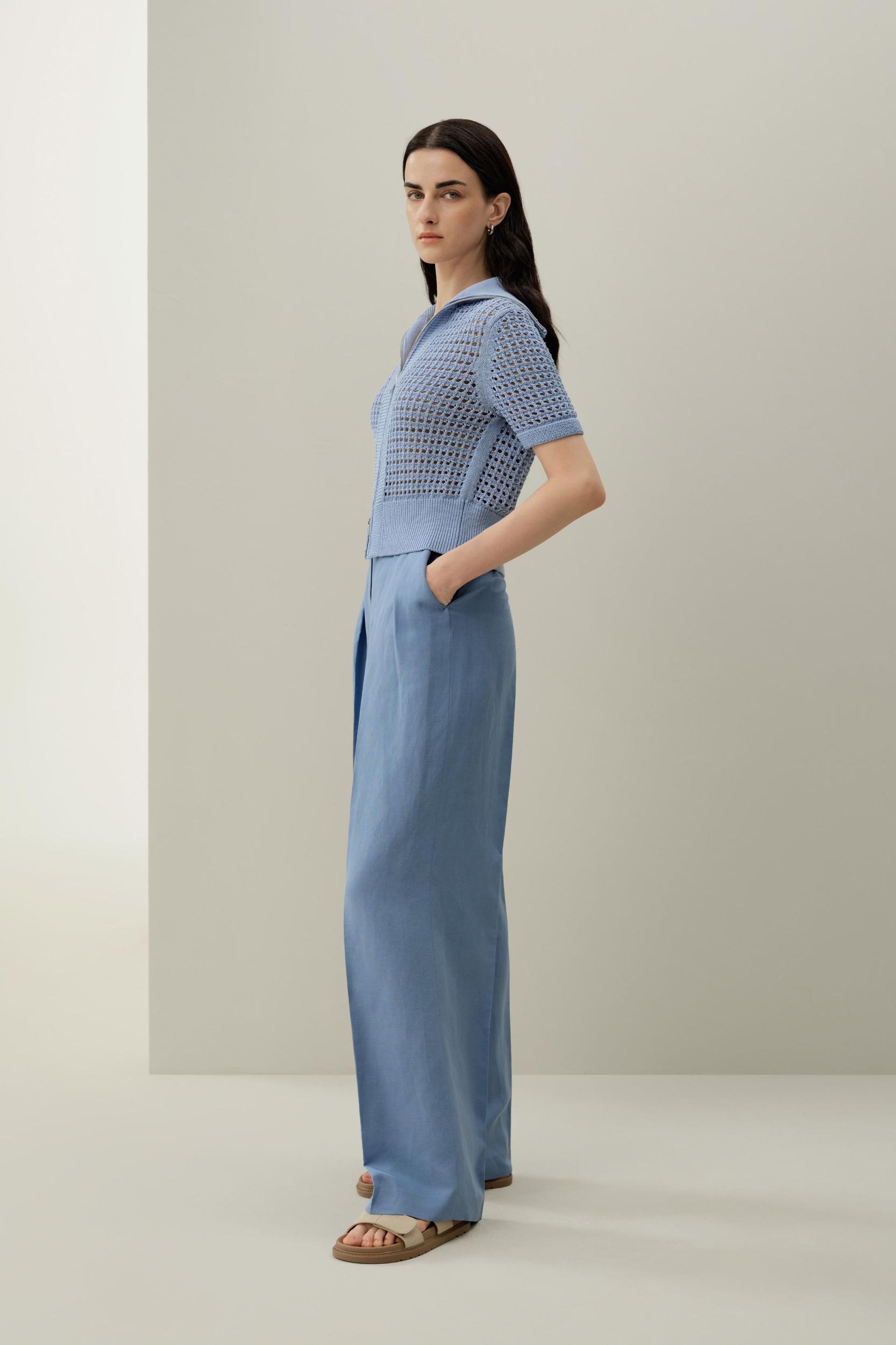 Toscana Pointelle Knit Double-Zip Cardigan Product Image