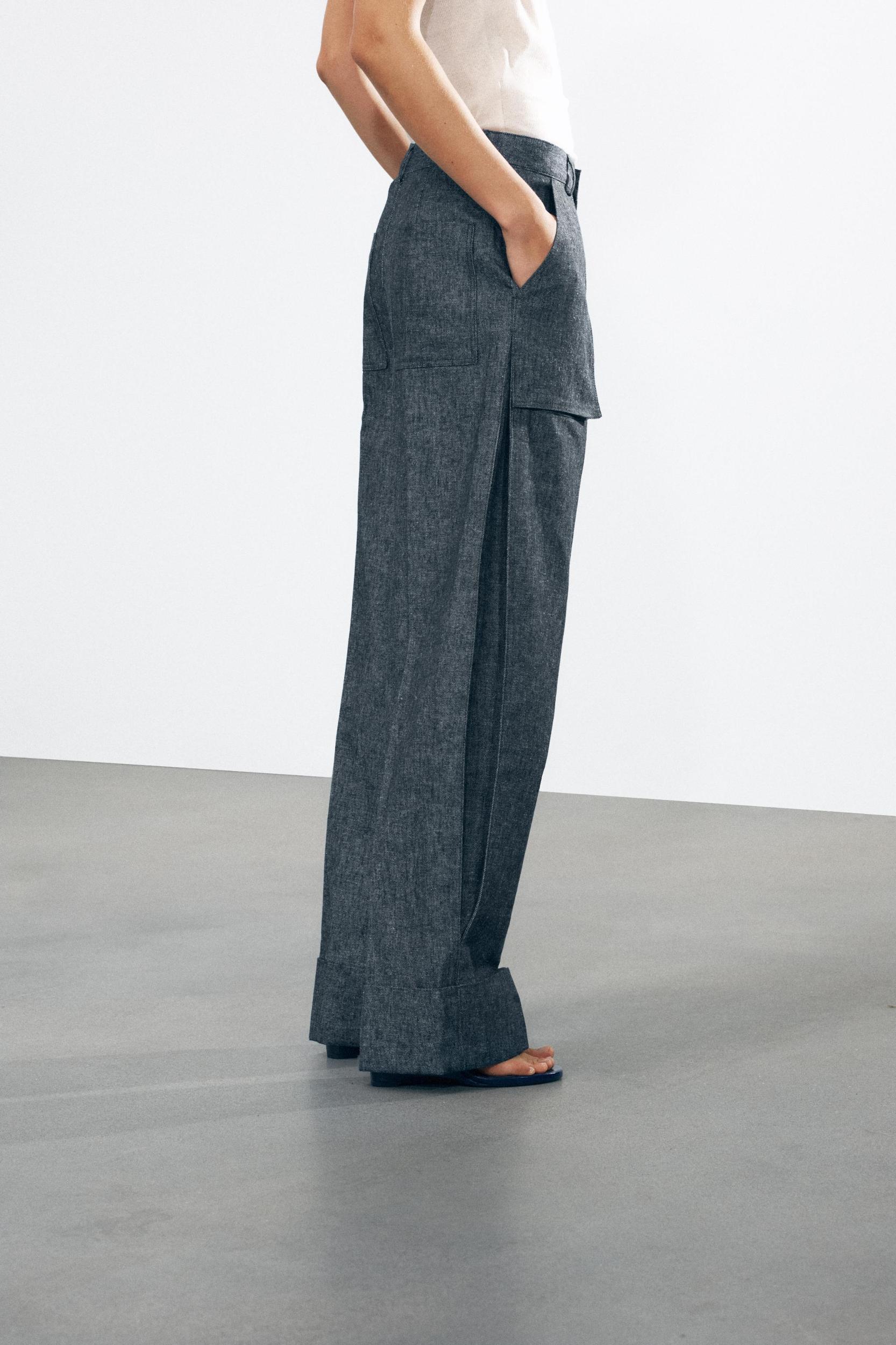 LINEN BLEND PANTS ZW COLLECTION Product Image