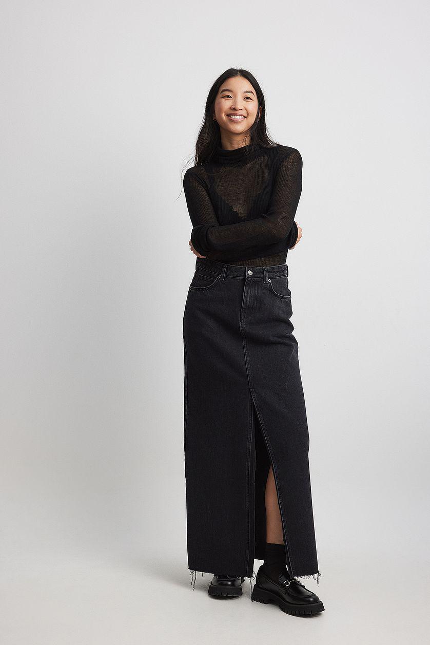 Sheer Knitted Turtle Neck Product Image