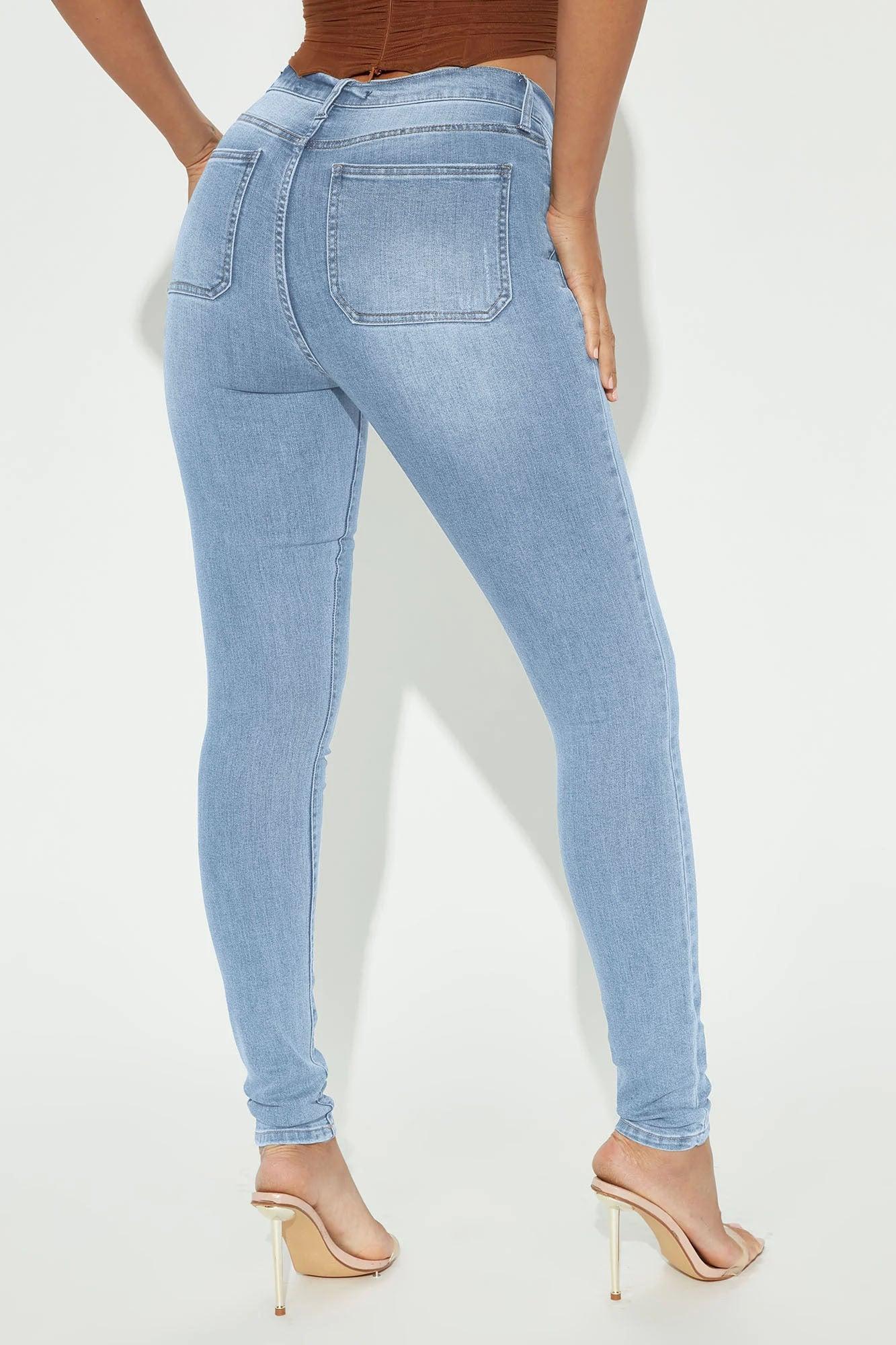 Tall Nequita High Rise Skinny Jeans - Light Blue Wash Product Image