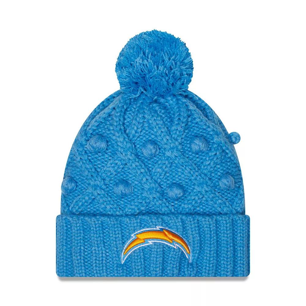 Women's New Era Powder Blue Los Angeles Chargers Toasty Cuffed Knit Hat with Pom, Light Product Image
