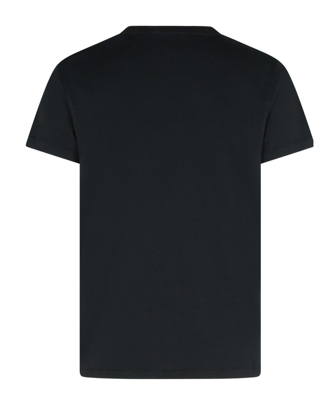 TOM FORD Black Basic Crewneck T-shirt With Tonal Stitching In Cotton Blend Man Product Image