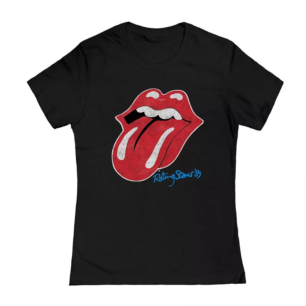 Juniors' Rolling Stones 89 Tongue Graphic Tee, Women's, Size: Medium, Black Product Image