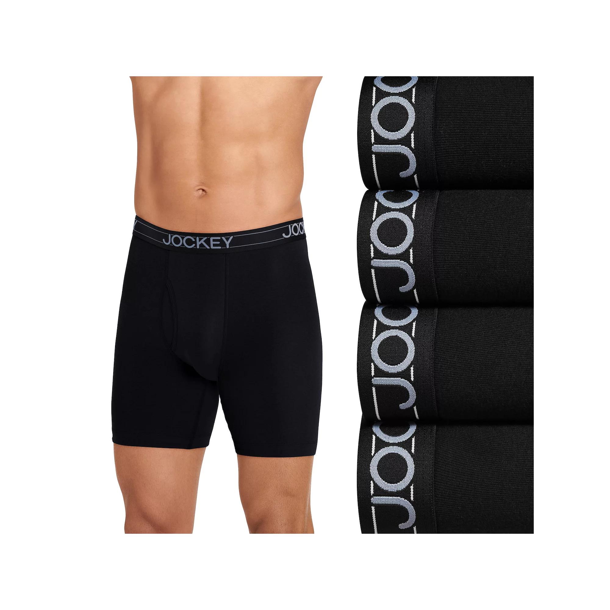 Men's Jockey® 4-Pack Lightweight Cotton Blend 7" Long Leg Boxer Brief,  Product Image