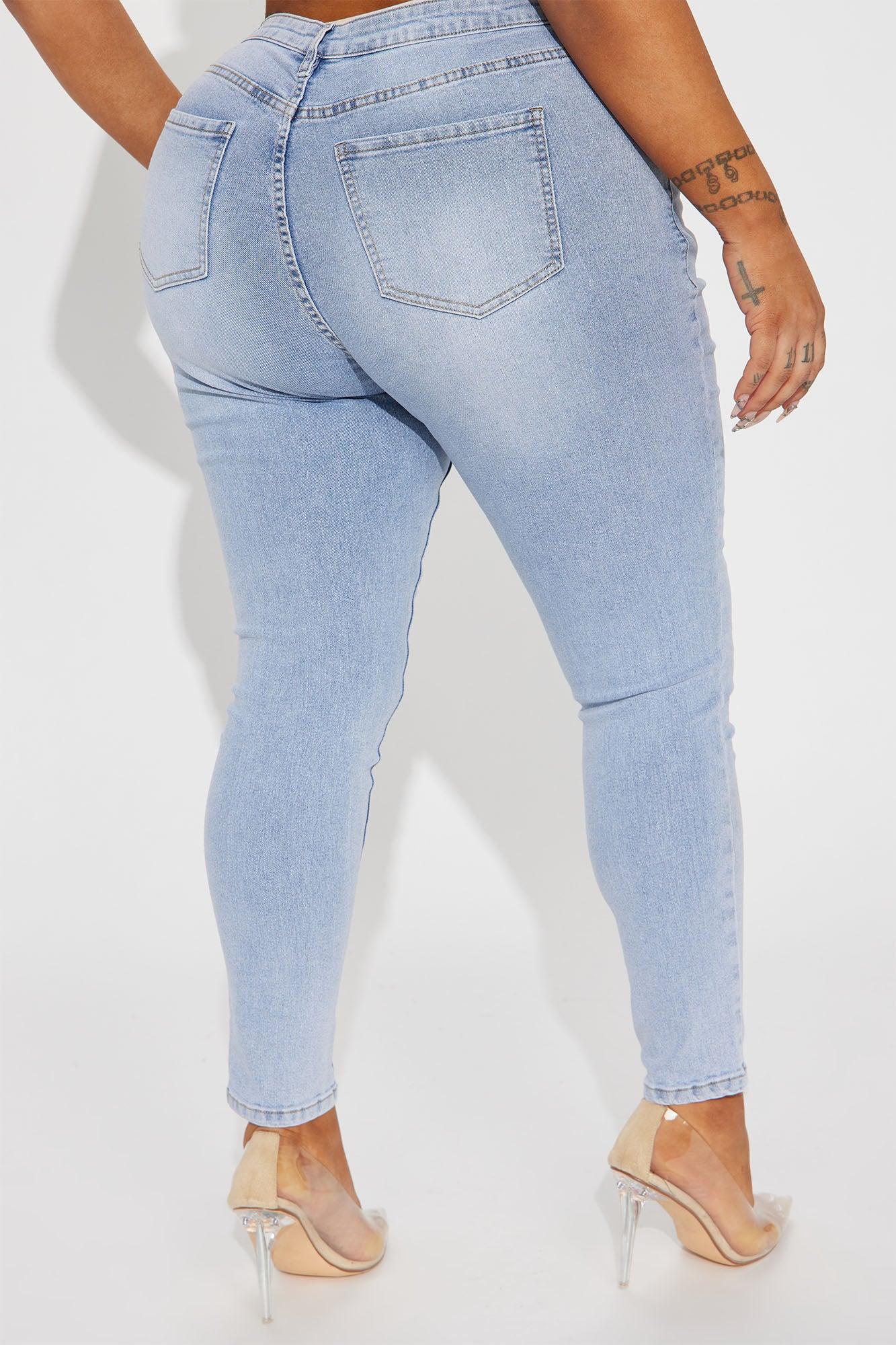 Malia Mid Rise Stretch Skinny Jeans - Light Wash Product Image