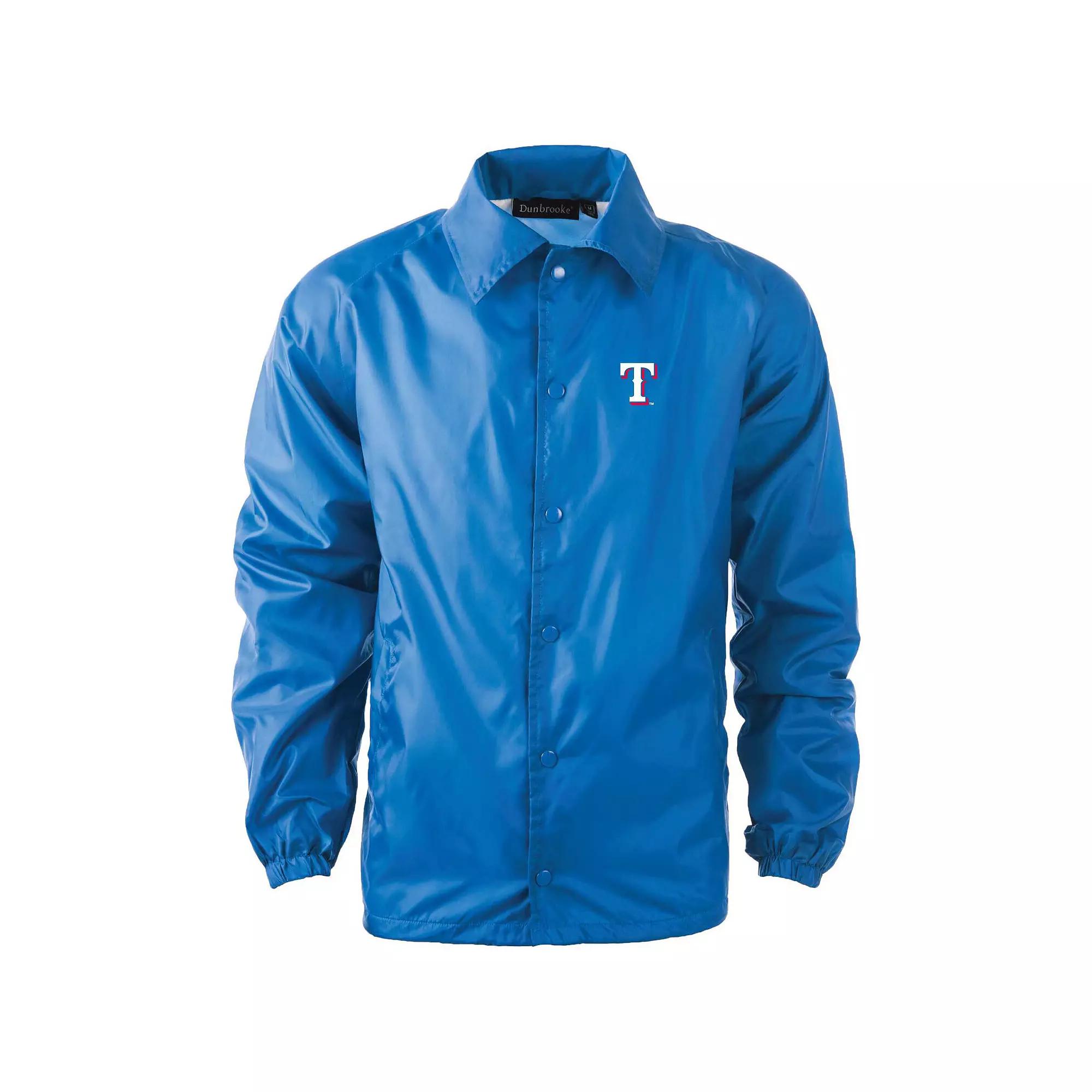 Men's Dunbrooke Royal Texas Rangers Coach's Raglan Full-Snap Windbreaker Jacket,  Product Image