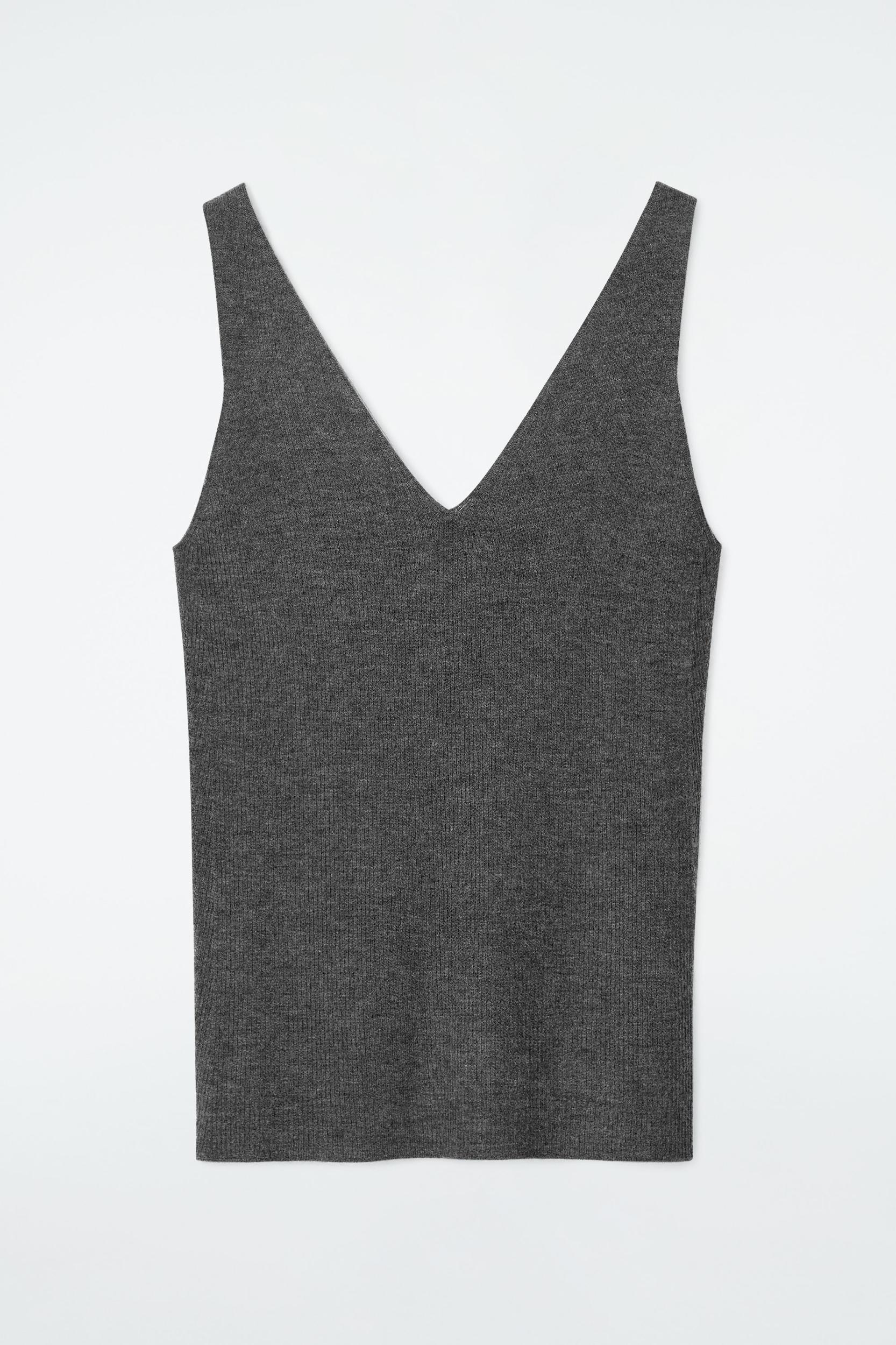 SLIM RIBBED CASHMERE TANK TOP Product Image