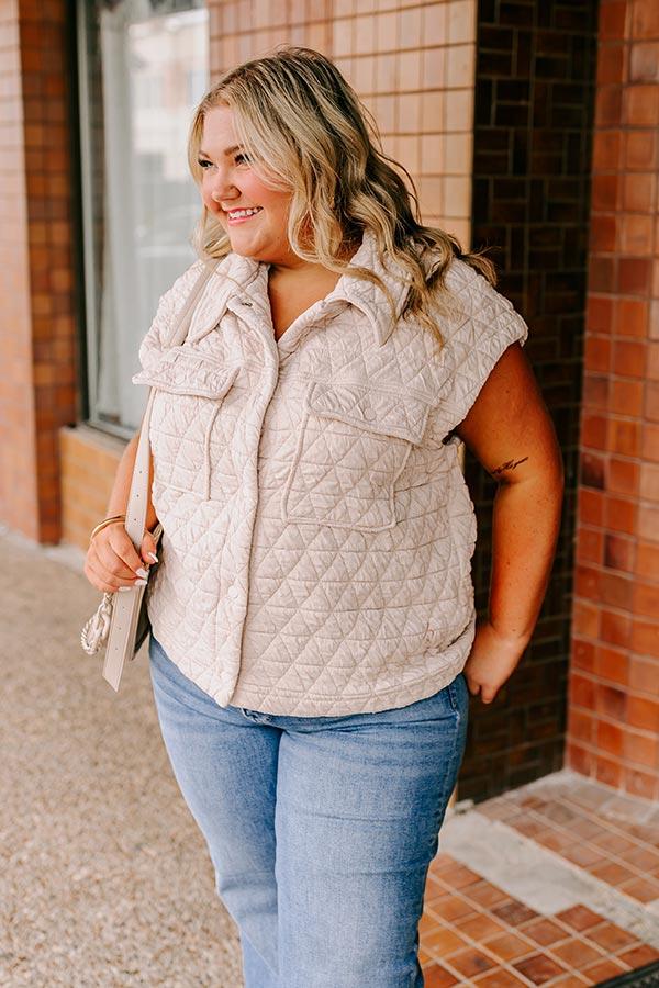 Cedar Creek Quilted Vest in Cream Curves Product Image