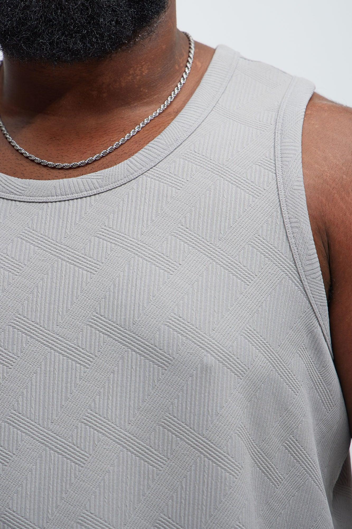Benji Textured Tank Top - Grey Product Image