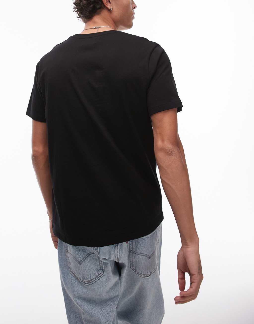 Topman 3 pack regular fit T-shirts in black Product Image