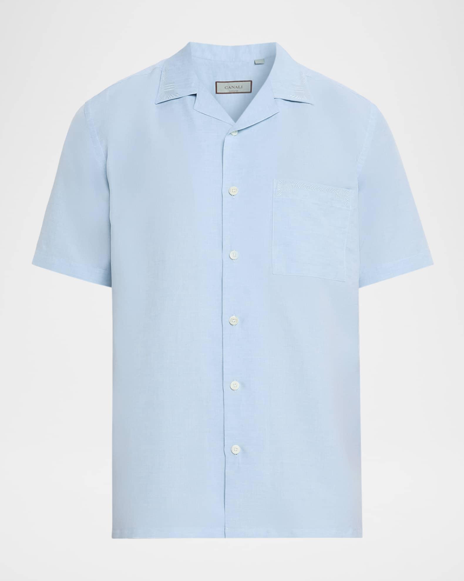Men's Linen and Cotton Pocket Camp Shirt Product Image