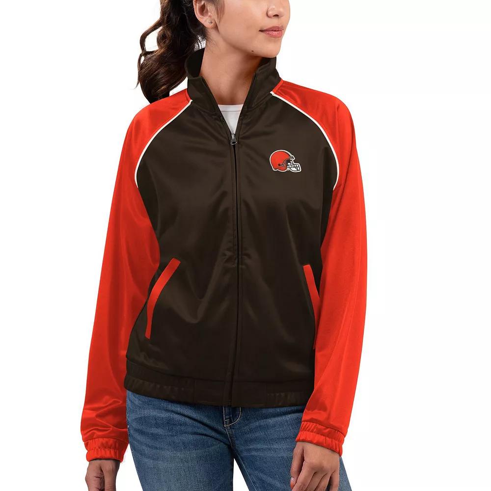Women's G-III 4Her by Carl Banks  Brown Cleveland Browns Showup Fashion Dolman Full-Zip Track Jacket, Size: Small Product Image