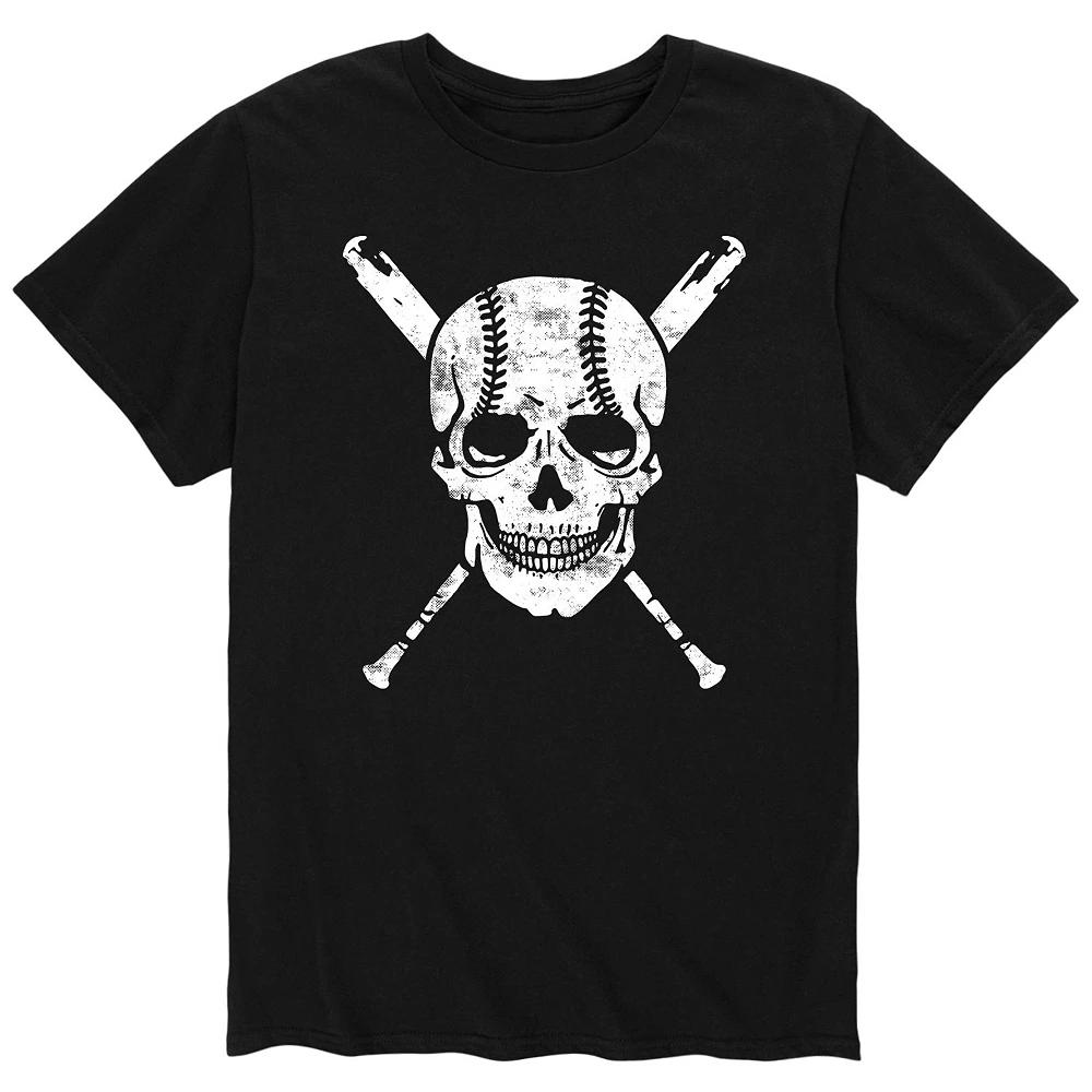 Men's Baseball Skull Tee,  Product Image