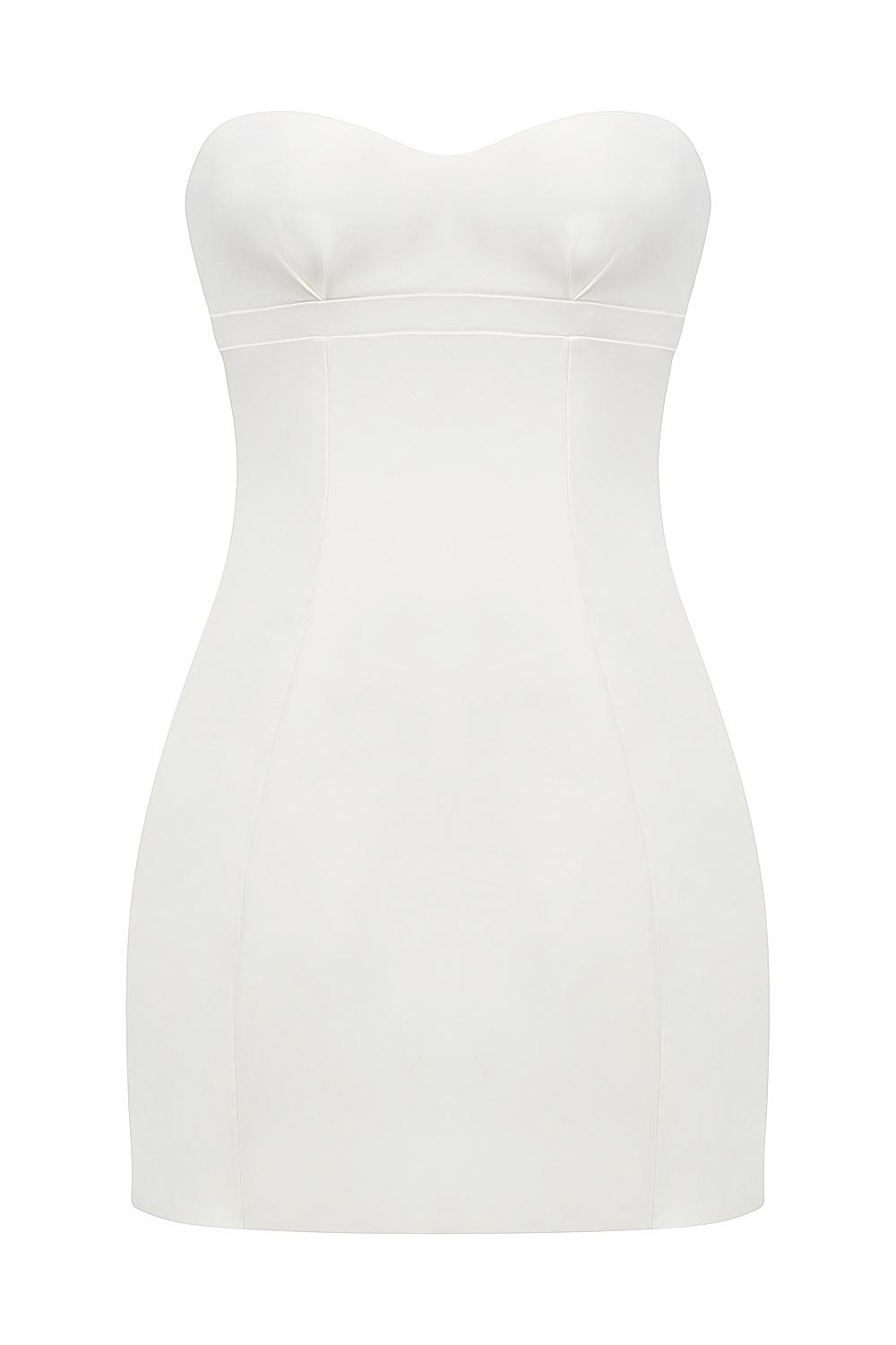Mimi  white strapless twill mini dress - sale Product Image